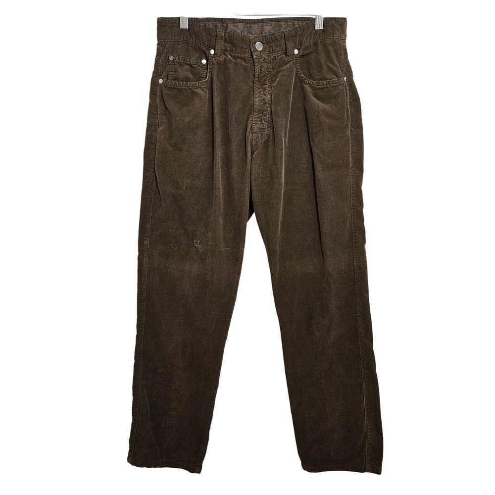 Ermenegildo Zegna Z Mens Corduroy Pants Made in Italy Size 34 Straight Leg Brown